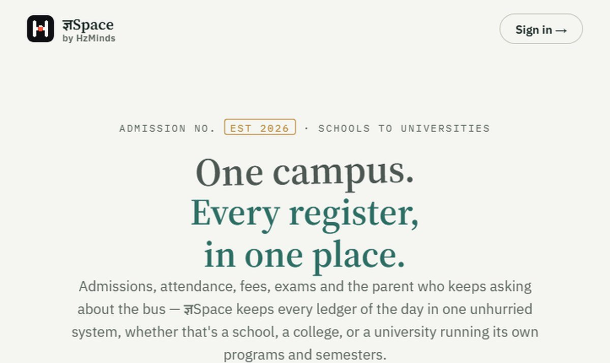 ज्ञSpace education ERP — campus portal selection screen