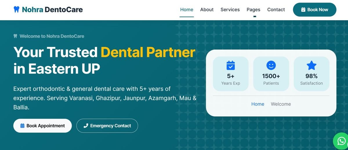 Nohra Dental Care website and booking system built by HzMinds
